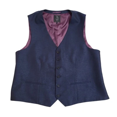 Taylor & Wright Blue Smart Formal 2 Pocket Waistcoat Men's XL 44-46" - Image 1 of 4