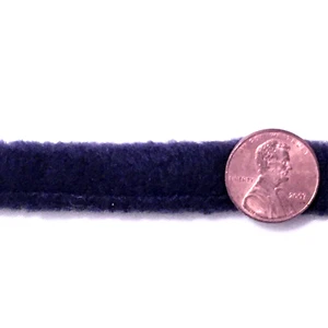 3/8" Round Cord Braid Polar Fabric Tubular Sewn Round Cord Navy Blue 5 yd #CO17 - Picture 1 of 2