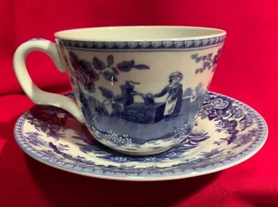 Cup & Saucer,Spode,Blue Room Collection,‘Girl at Well’,Blue Italian,Porcelain - Image 1 of 4