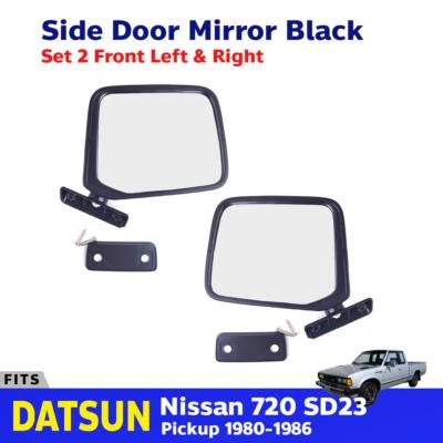 Side Mirror Rear View Black Fits Datsun Nissan 720 SD23 Pickup UTE 1980-86 Pair Foto 1 de 4