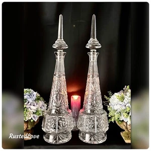 Decantadores vintage de cristal bohemio persa extra grandes corte de Oriente Medio - 2 - Imagen 1 de 11