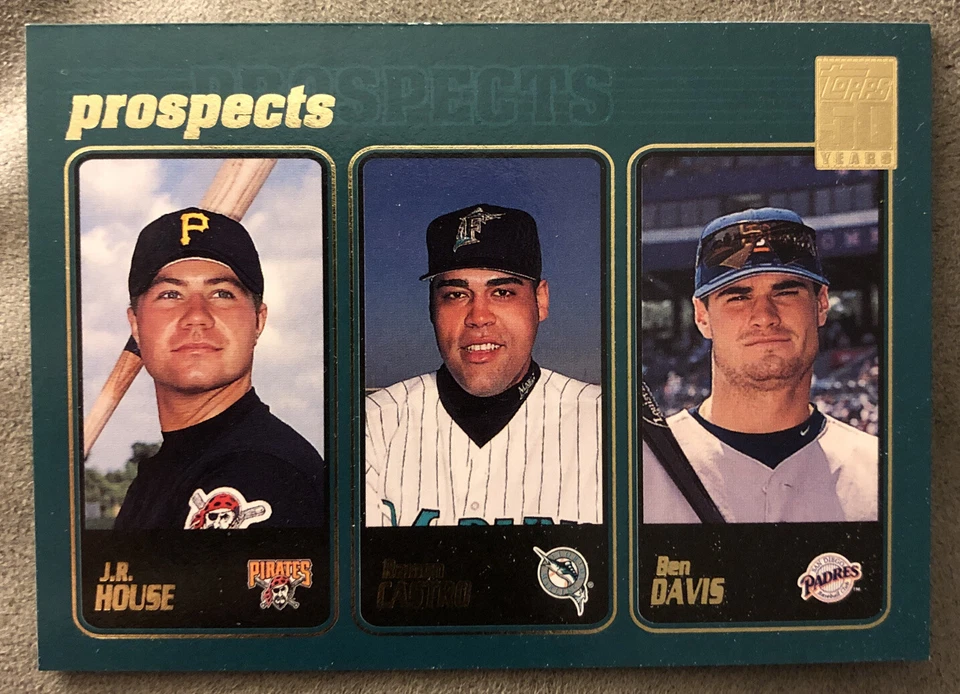 Tarjeta de novato 2001 Topps Prospects JR House Ramón Castro Ben Davis #369 grado medio Foto 1 de 2