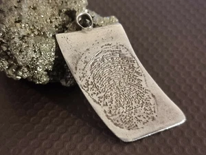 Fingerprint Sterling Silver 925 Oversized Big Pendant. - Picture 1 of 8