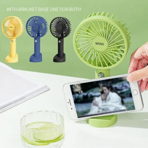 Portable Mini Hand-Held Small 3 Speed Cooler Cooling USB Rechargeable Desk Fan - Picture 1 of 20