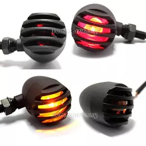 Motorcycle 2x Red 2x Amber Turn Signals Blinker light Indicator Bullet Universal - Imagen 1 de 24