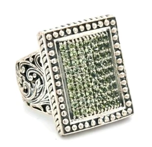 Video Samuel B Behnam BJC 925 Sterling Silver Natural Peridot Ring Artisan Retro - Picture 1 of 3
