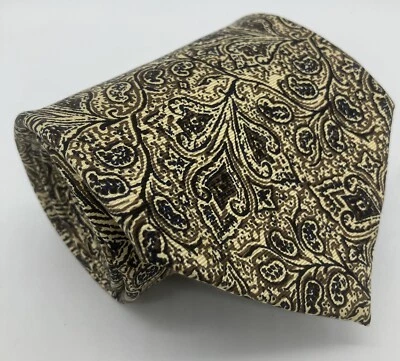 Polo Ralph Lauren Tie Abstract Taupe Beige Silk Necktie USA Handmade Vintage 56” - Image 1 of 4