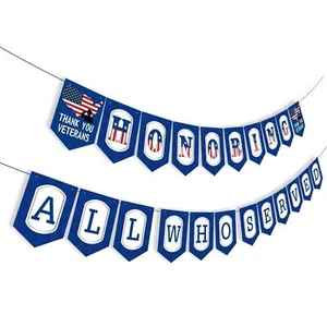 Levfla Veterans Day Party Banner USA Patriotic Party Decorations Memorial Day... - Picture 1 of 6