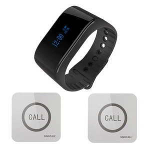 SINGCALL Wireless Service Calling System 1 Waterproof Watch, 2 Touchable Bells - Zdjęcie 1 z 11
