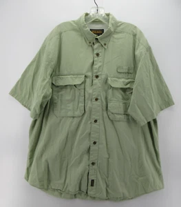 VINTAGE Woolrich Shirt Men XXL Green Button Up Fishing Vented Hiking Safari * - Picture 1 of 12