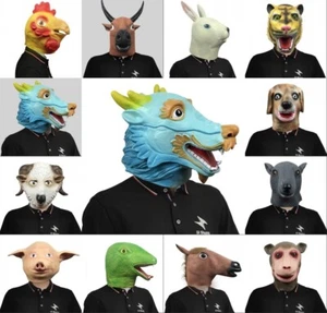 Masquerade Latex Fancy 12 Zodiac Animals Head Mask Carnival Party Roleplay Props - Picture 1 of 25