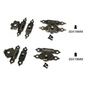 12x Deko Antik Messing Mini Schmuck Geschenk Weinkiste Holzkiste Haspel Riegel - Bild 1 von 8