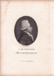 Portrait XVIIIe François XII de La Rochefoucauld de Liancourt Révolution 1796 - Picture 1 of 9