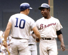 All-Stars Hank Henry Aaron & Ron Santo Circa 1969 8x10 Glossy Retro Oldie