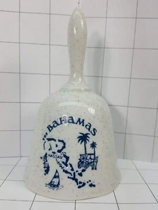 Collector Bell From The Bahamas white with blue image  #158 - Picture 1 of 3