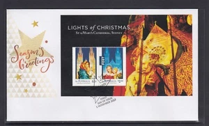 AUSTRALIA 2017 - MINIHOJA DE NAVIDAD/HOJA DE RECUERDOS LUCES DE NAVIDAD en FDC - Imagen 1 de 1