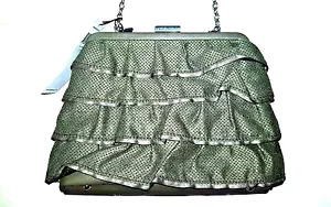 BCBGeneration malla transversal bolso de cadena volantes en capas verde ejército nuevo con etiquetas - Imagen 1 de 9