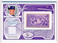 2005 Leaf Century Collection Hank Blalock Centennial Stamp Jersey SP #S-26 /39