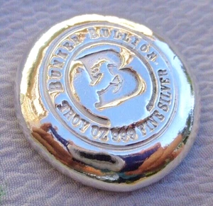 1 oz. 2022 BUNKERBARREN Logo Knopf gegossen Barren .999 Feinsilber - Bild 1 von 4