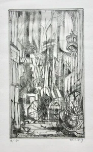 Paul Eliasberg (1907-1984) signierte Radierung, Kathedrale "St. Etienne-du-Mont" - Bild 1 von 12