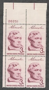 US. 1114. 3c. Lincoln by Gutzon Borglum Lincoln Sesquicentennial. PB4. MNH. 1959 - Picture 1 of 2