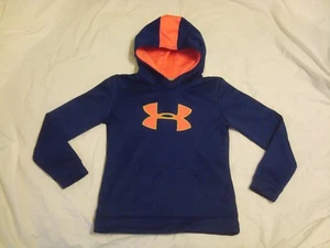 Girls Under Armour Loose Royal & Pink Hooded Sweatshirt Hoodie YLG Youth Large - Picture 1 of 3