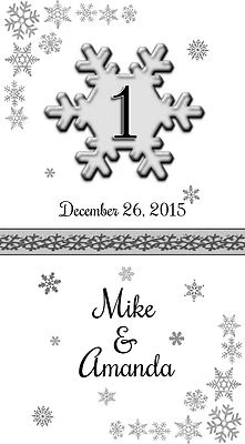 10 Personalized Snowflake Wedding Luminaries Vellum Table Numbers Centerpieces 1 - Image 1 of 3