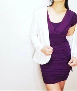 Vestido de Cóctel ceñido ceñido ceñido al cuerpo expreso, púrpura, talla XS - Imagen 1 de 11