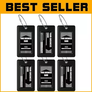 Durable Flexible Luggage Tags 6-Pack - Secure Business Card Holders for Travel - Picture 1 of 8