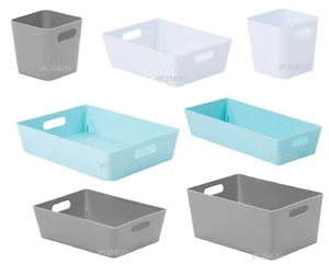 PLASTIC HANDY STUDIO BASKET STORAGE TIDY PHARMACY SCHOOL HOME OFFICE WHATMORE - Picture 1 of 11