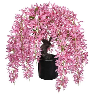 Árbol Flor Artificial 13.8" Alto con Flor de Glicinia y Madera Realista Fak... Foto 1 de 4