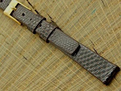 Correa de reloj vintage Stylecraft grano lagarto con hebilla tono dorado 10 mm sin usar Foto 1 de 4