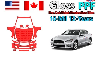 10mil PreCut PPF Paint Protection Film For INFINITI Q50S Base 2014-2017 - Image 1 of 4