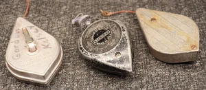 3 Vintage Stanley Chalk O Matic & Strait-Line Chalk Line Reel Plumb Bob Irwin - Picture 1 of 10