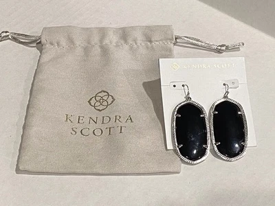 Kendra Scott Danielle Statement Earrings in Black / Silver - Image 1 of 4