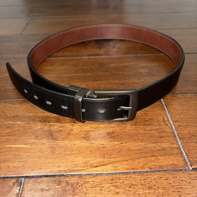 Boys’ Reversible Leather Belt Black/brown Size 26-28 - Image 1 of 3