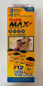Kodak Max 400 Film 35mm Color Print Film 3 Rolls +1 Bonus Roll 108 Total 4/2005 - Picture 1 of 3