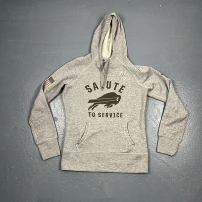 Buffalo Bills Nike Salute To Service Therma-Fit Hoodie Grey Small Women’s NFL - Image 1 of 4