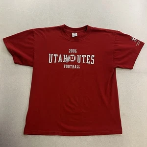 Vintage Utah Utes Football T-Shirt Herren Größe Large rot Kurzarm Sport NCAA - Bild 1 von 8