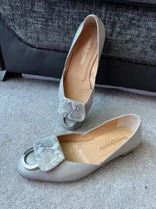 Russell & Bromley Knockout grey patent leather flats shoes ,EUR size 37.5 - Picture 1 of 7