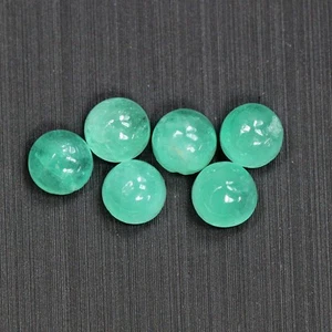 1.15 Cts_Gorgeous_Exact 3.4 MM Round Cab_100 % Natural Best Colombian Emerald - Picture 1 of 3