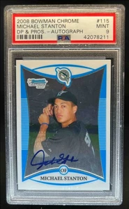 2008 Bowman Draft Picks & Michael Stanton Chrome 1st Auto #BDPP115 PSA 9 - Picture 1 of 2