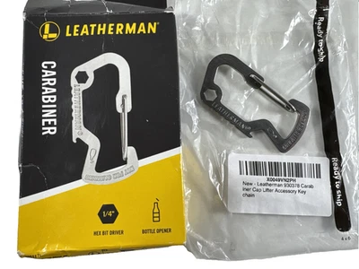 NEW SQUISHED BOX Leatherman Bottle Opener Carabineer Clip - Image 1 of 4