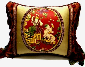 Clarence House "Concert Fleurie" Chinoiserie Toile Designer Pillow W/ insert - Picture 1 of 8