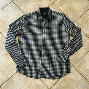 Envy Black Plaid Button Up dress Shirt Men's size XL - Picture 1 of 6