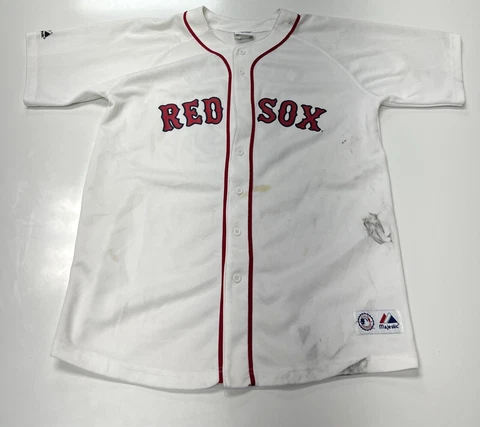 Vintage Majestic MLB Boston Red Sox Jersey #13 Crawford White Youth 18/20 Cover