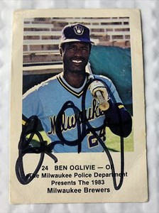 Ben Oglivie Signed Auto 1984 Milwaukee Police Milwaukee Brewers Autographed Card