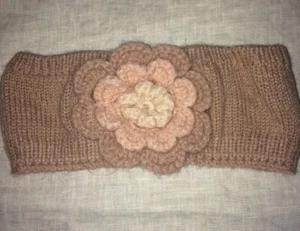 Baby Gap Pink Crochet Flower Ear Warmer Headband One Size - Picture 1 of 4