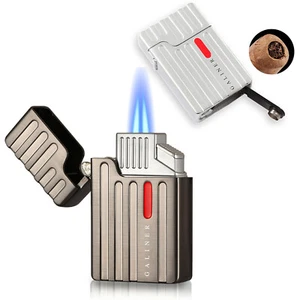 Galiner Butane Cigar Torch Lighter Double Jet W/ Punch Metal Windproof Gift Box - Picture 1 of 14