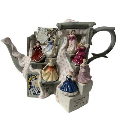 Royal Doulton Tiny Pretty Ladies Market Stall Teapot Paul Cardew 2002 - Image 1 of 4